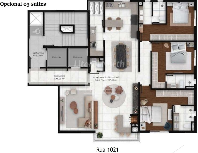 Apartamento de 3 quartos, 137m² no bairro Centro, em Balneário Camboriú | Eu Corretor