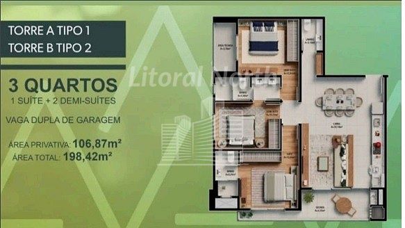 Apartamento de 3 quartos, 107m² no bairro Praia Brava, em Itajaí | Eu Corretor