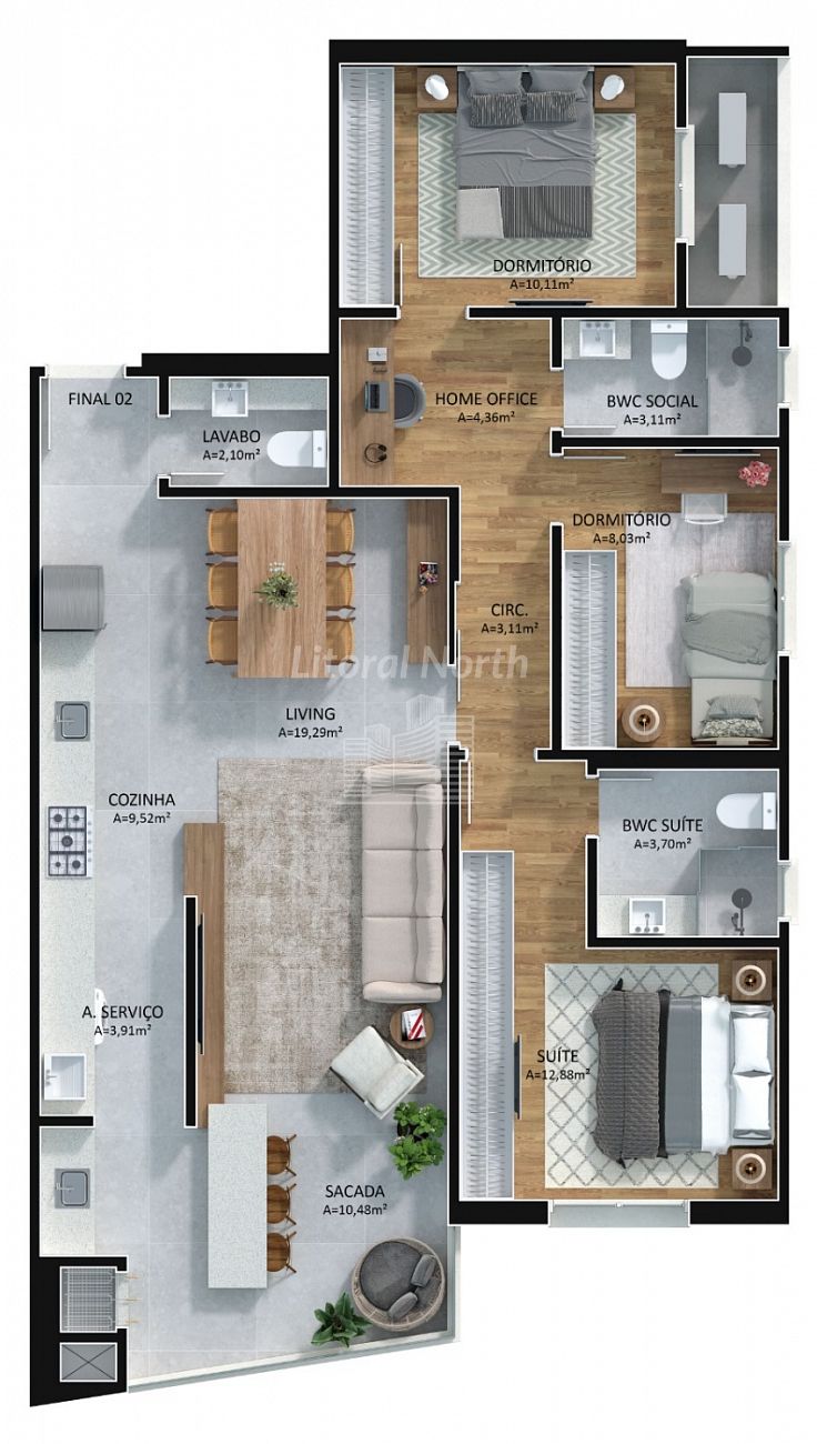 Apartamento de 3 quartos, 104m² no bairro Centro, em Itajaí | Eu Corretor