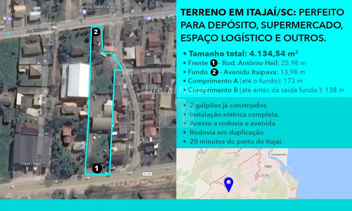 Lote/Terreno de 4134m² no bairro Itaipava, em Itajaí | Eu Corretor